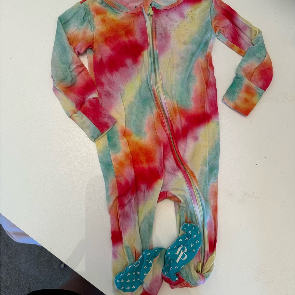 Posh Peanut Red and Orange Footies One Piece